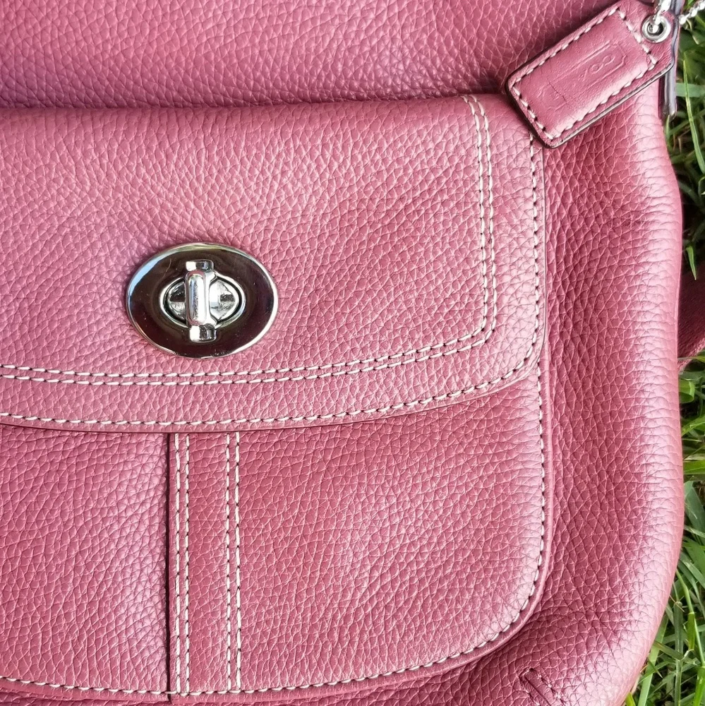 Coach Hamilton Pebble Leather Rose Crossbody